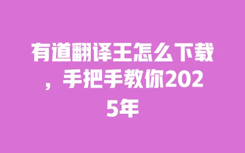 有道翻译王怎么下载,手把手教你2025年 一