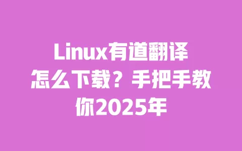 Linux有道翻译怎么下载？手把手教你2025年 一